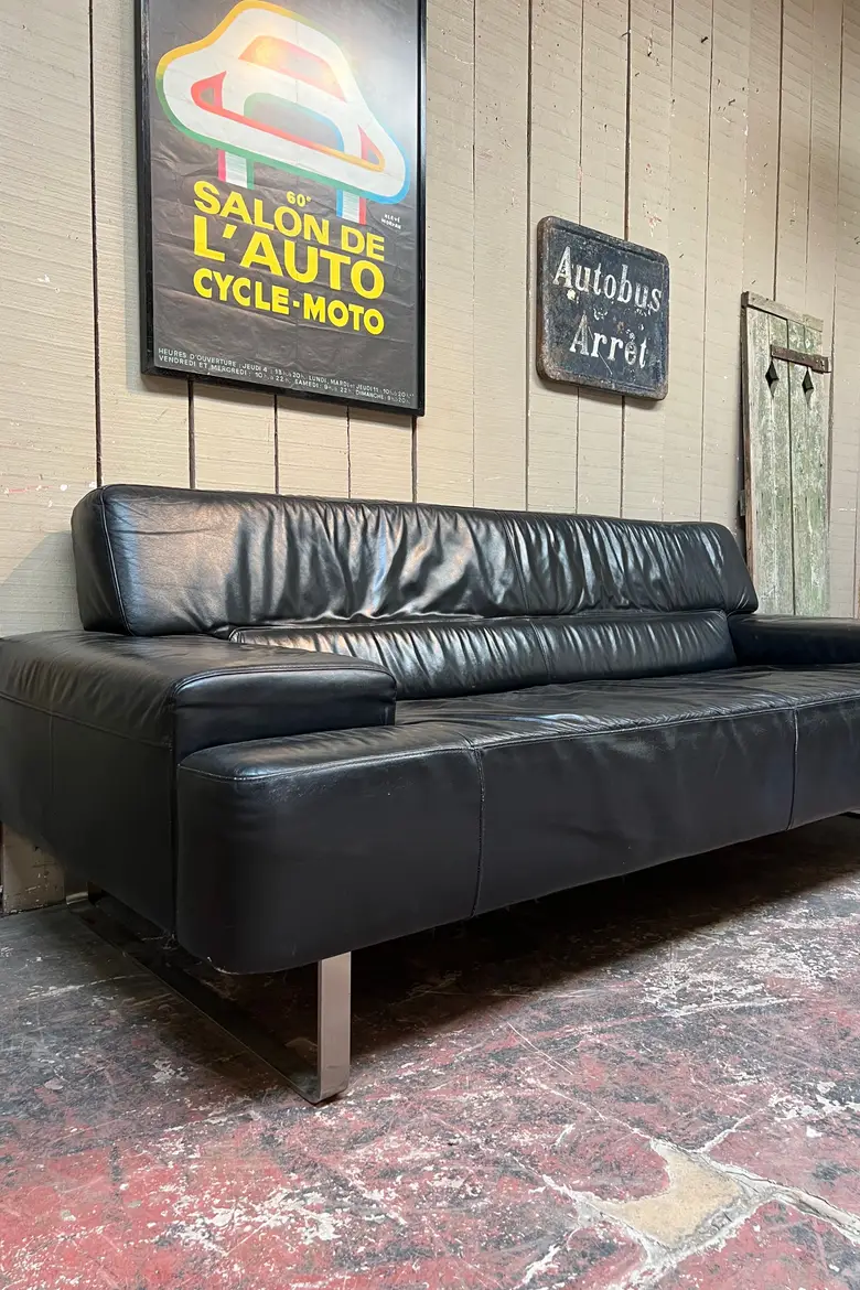 Banquette en cuir année 80