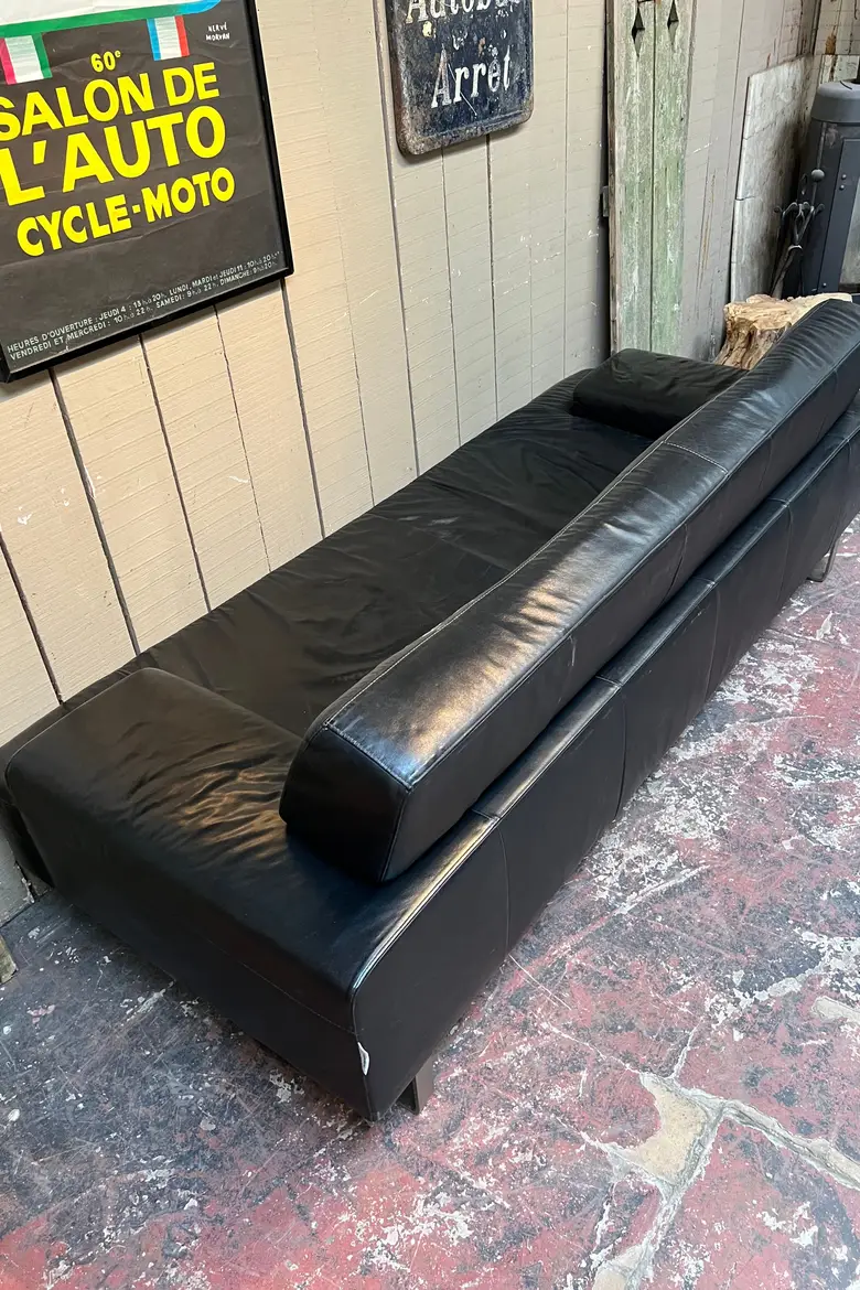 Banquette en cuir année 80