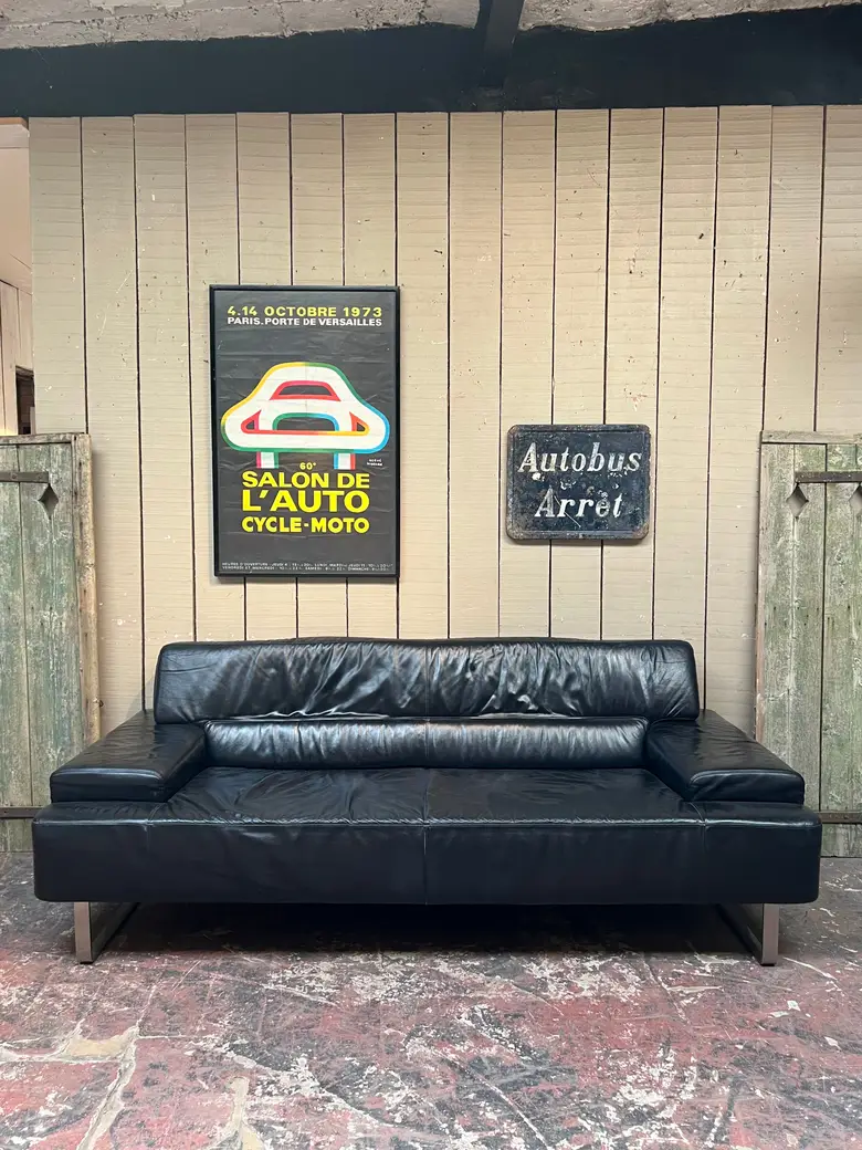 Banquette en cuir année 80