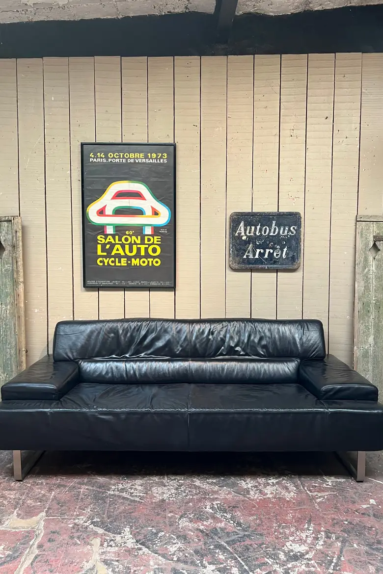 Banquette en cuir année 80