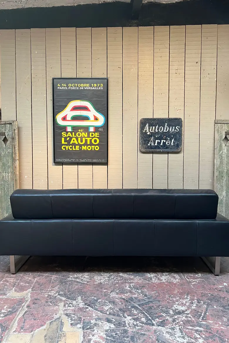 Banquette en cuir année 80