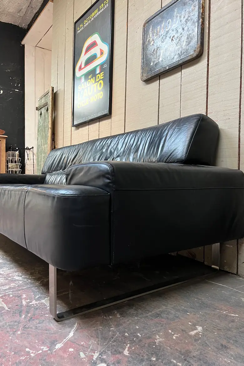 Banquette en cuir année 80