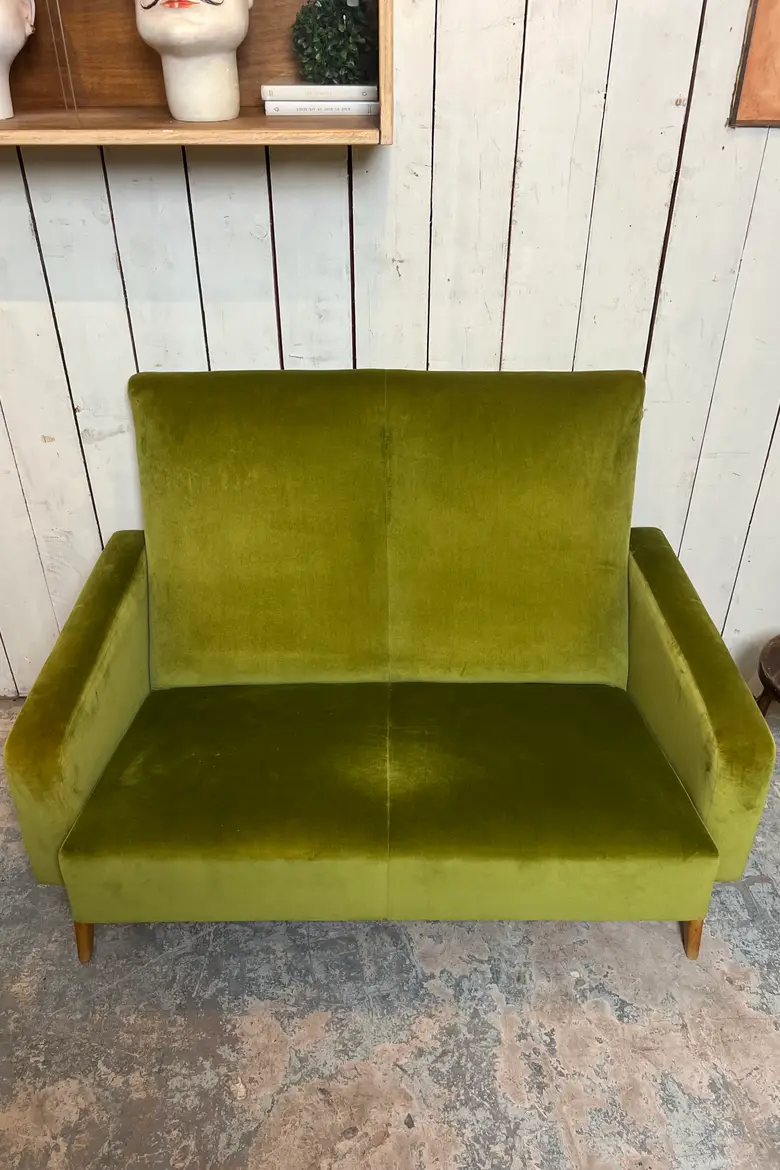 Banquette en velours années 60