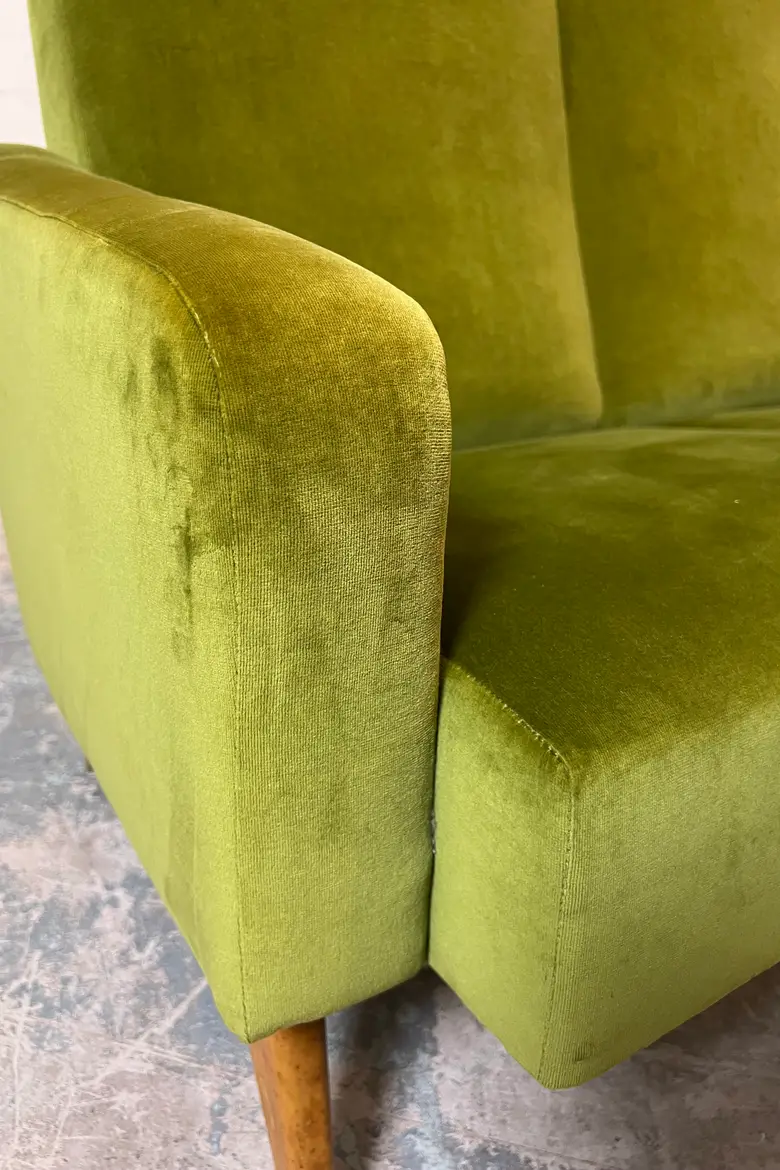 Banquette en velours années 60