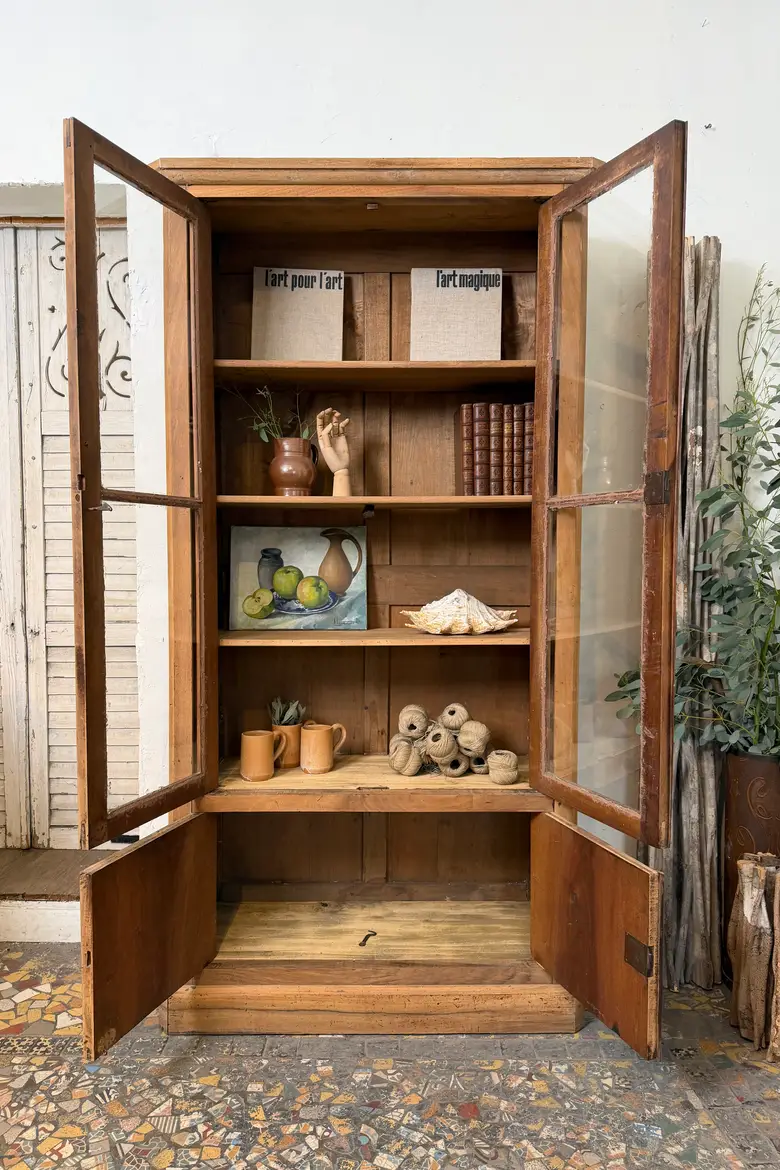 Bibliothèque ancienne en noyer – début XXe