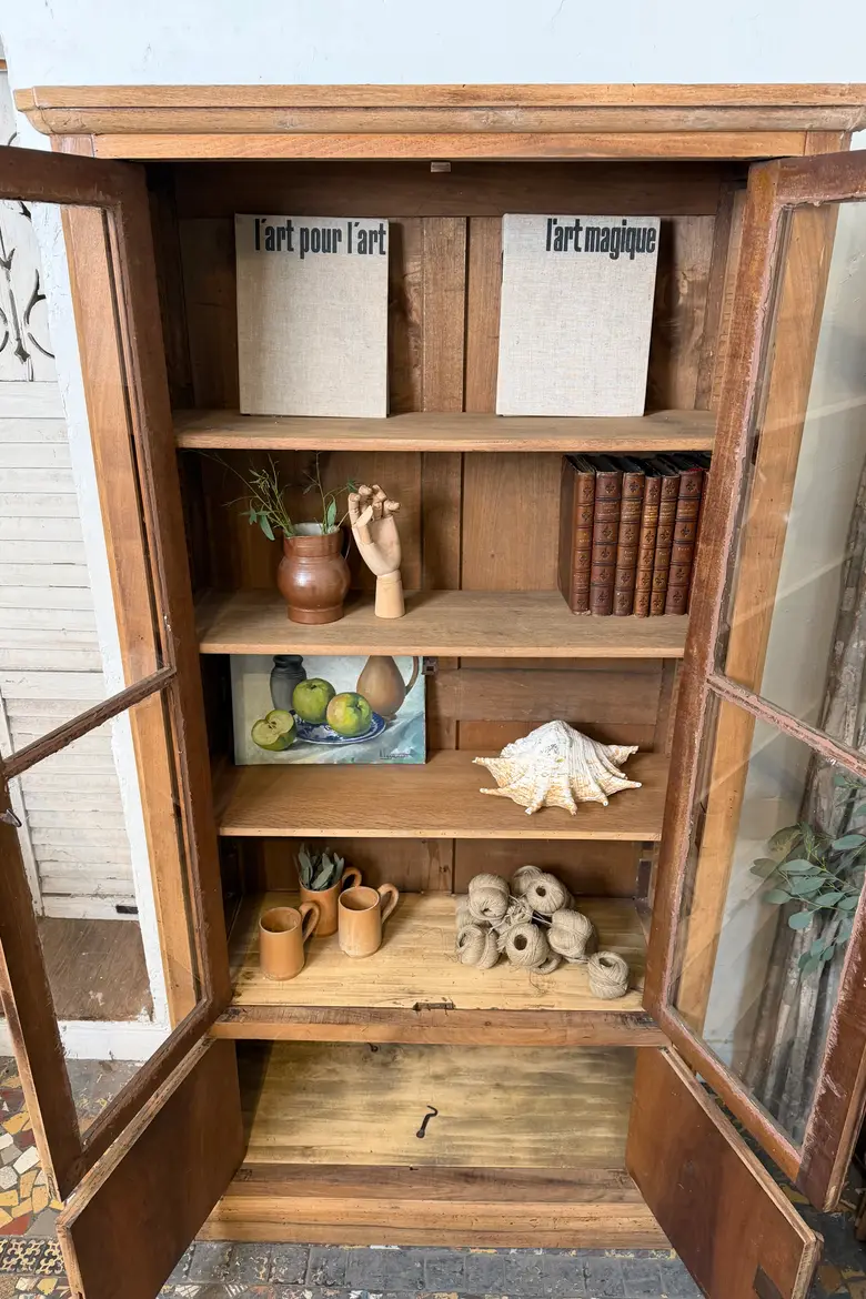 Bibliothèque ancienne en noyer – début XXe