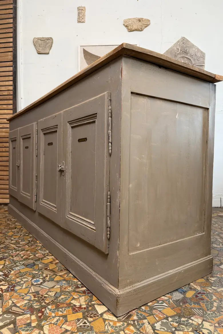 Buffet de campagne peint gris – fin XIXᵉ