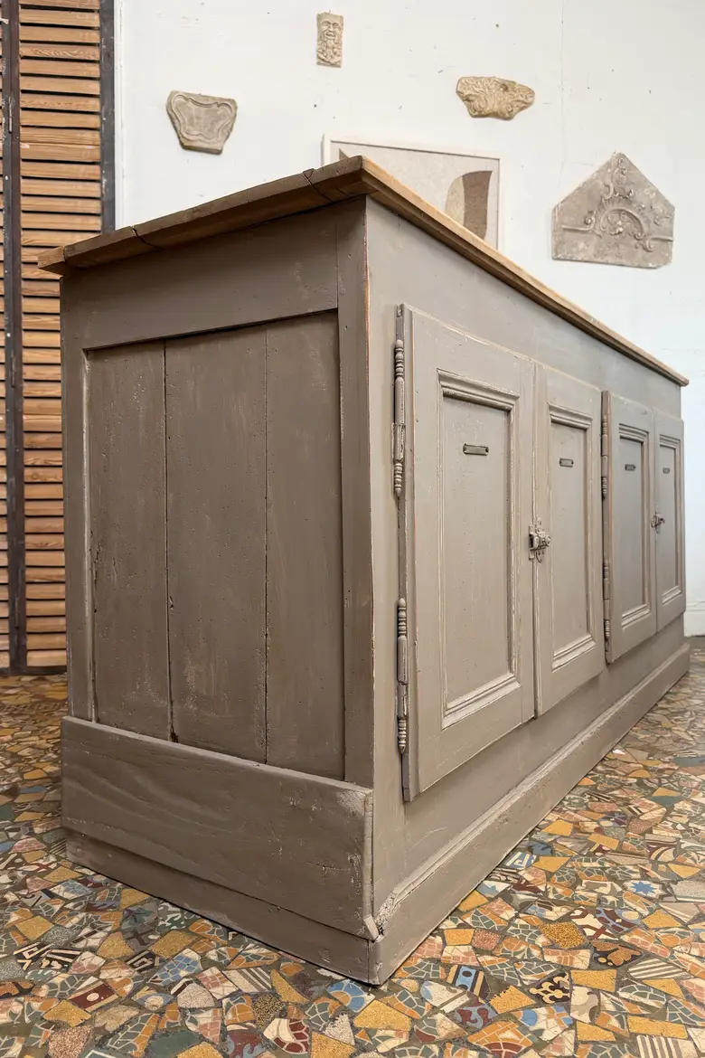 Buffet de campagne peint gris – fin XIXᵉ