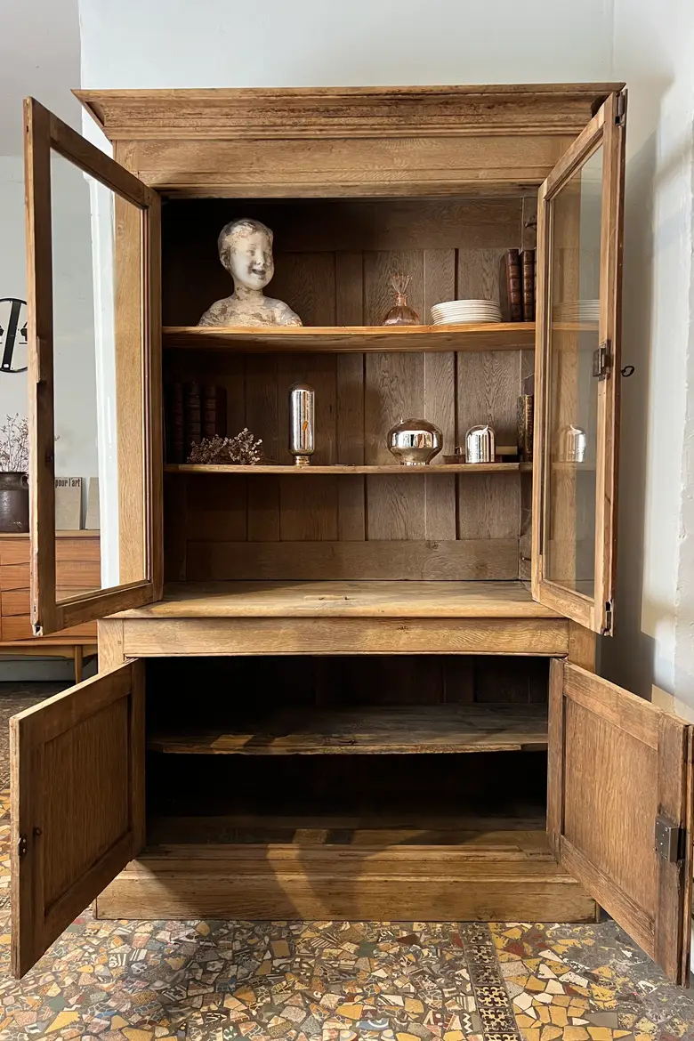 Buffet deux corps en chêne Début XXème