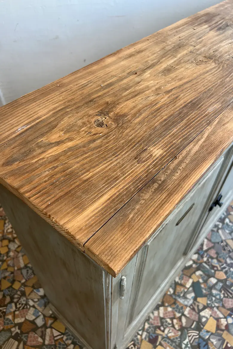Buffet enfilade patiné vert – années 80