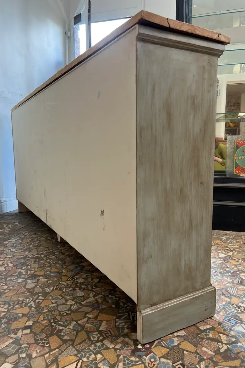 Buffet enfilade patiné vert – années 80