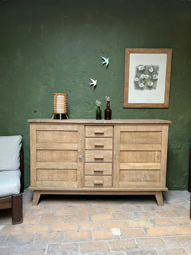 Buffet René Gabriel en chêne Années 50