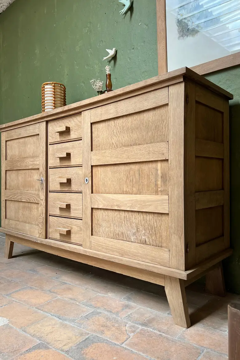 Buffet René Gabriel en chêne Années 50
