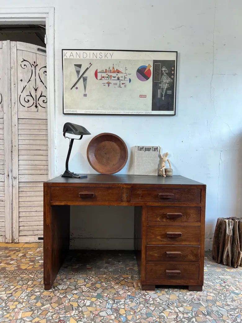 Bureau Art déco en noyer - années 1930