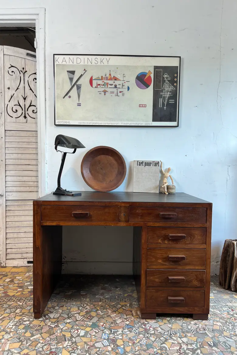 Bureau Art déco en noyer - années 1930