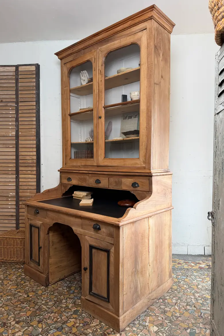 Bureau bibliothèque en noyer – XIXe siècle