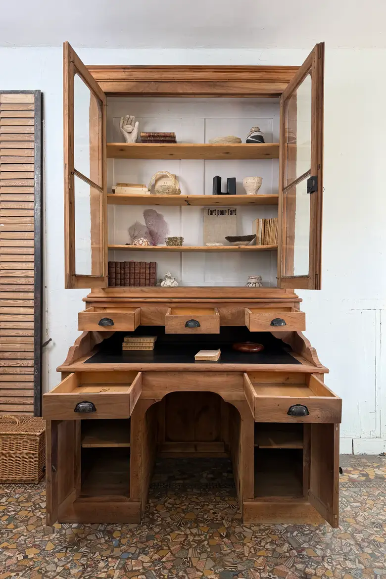 Bureau bibliothèque en noyer – XIXe siècle
