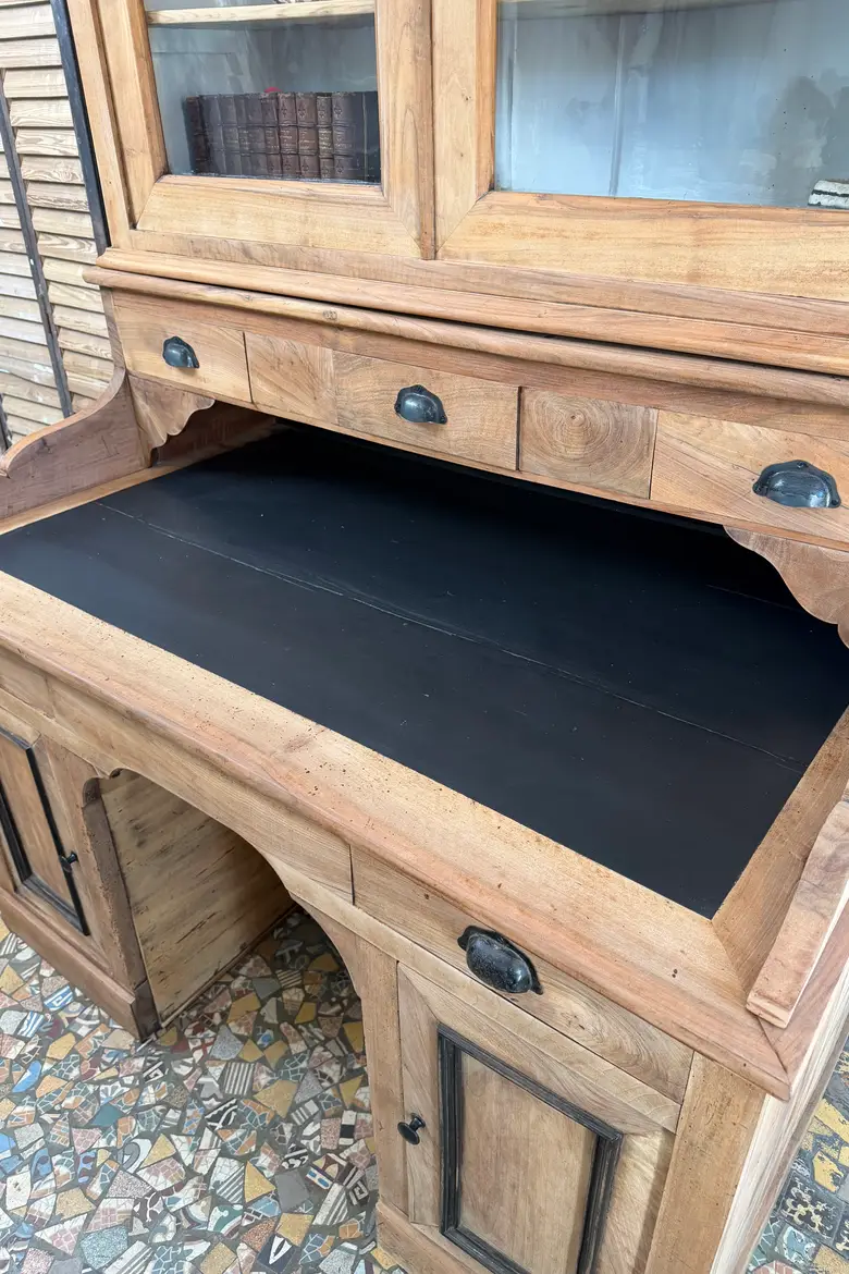 Bureau bibliothèque en noyer – XIXe siècle