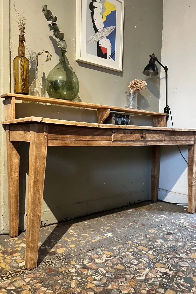 Bureau console en peuplier Début XXème