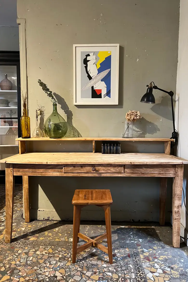 Bureau console en peuplier Début XXème