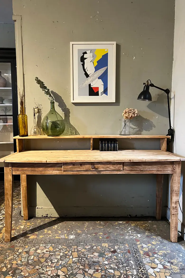 Bureau console en peuplier Début XXème