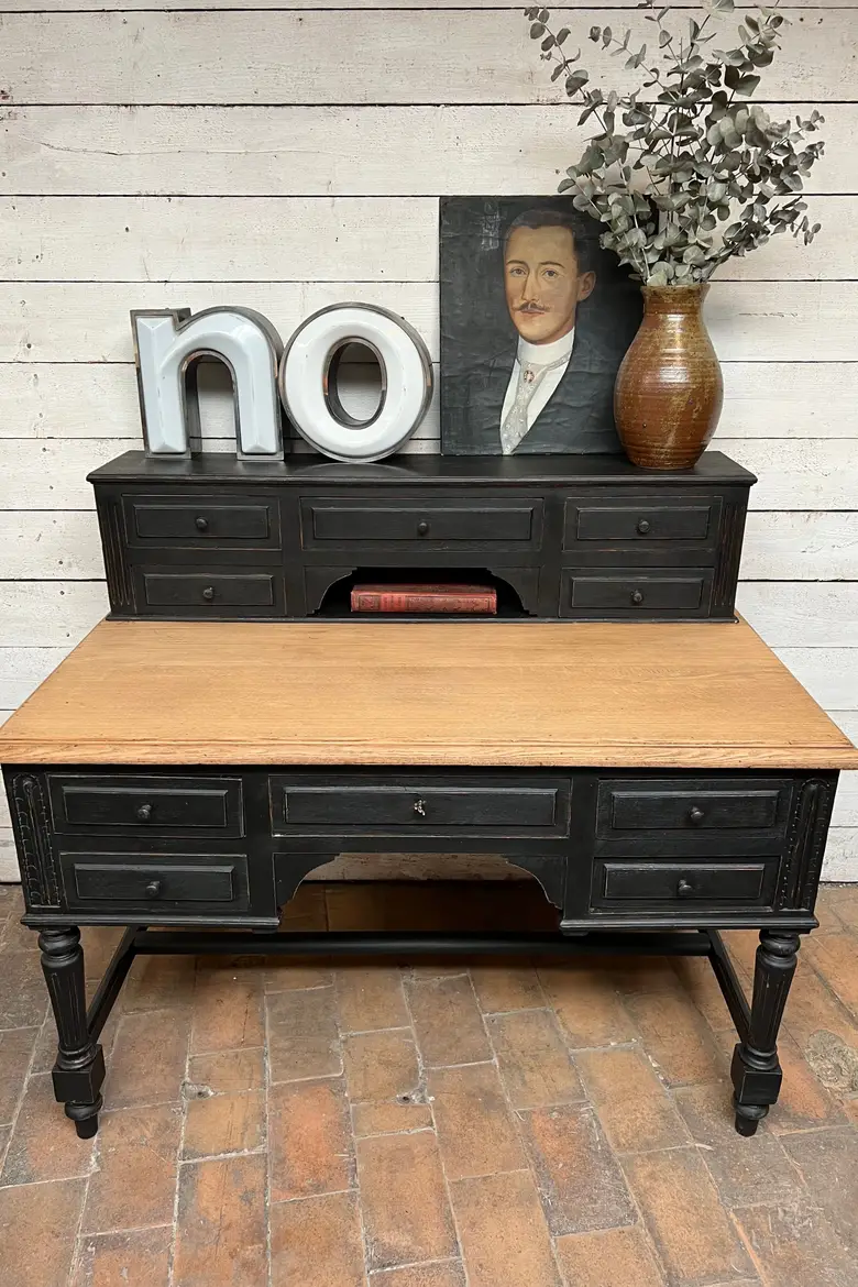 Bureau style Napoléon 3 en chêne Début XXème