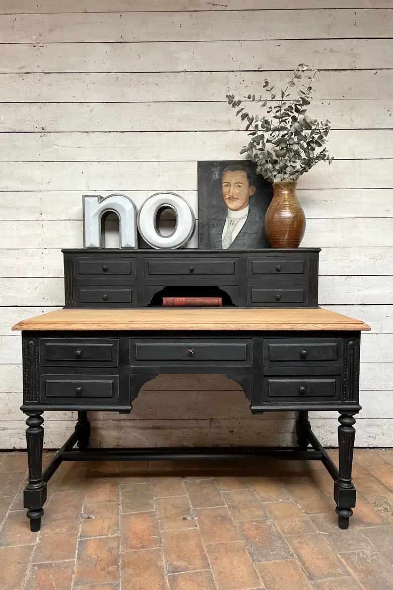 Bureau style Napoléon 3 en chêne Début XXème