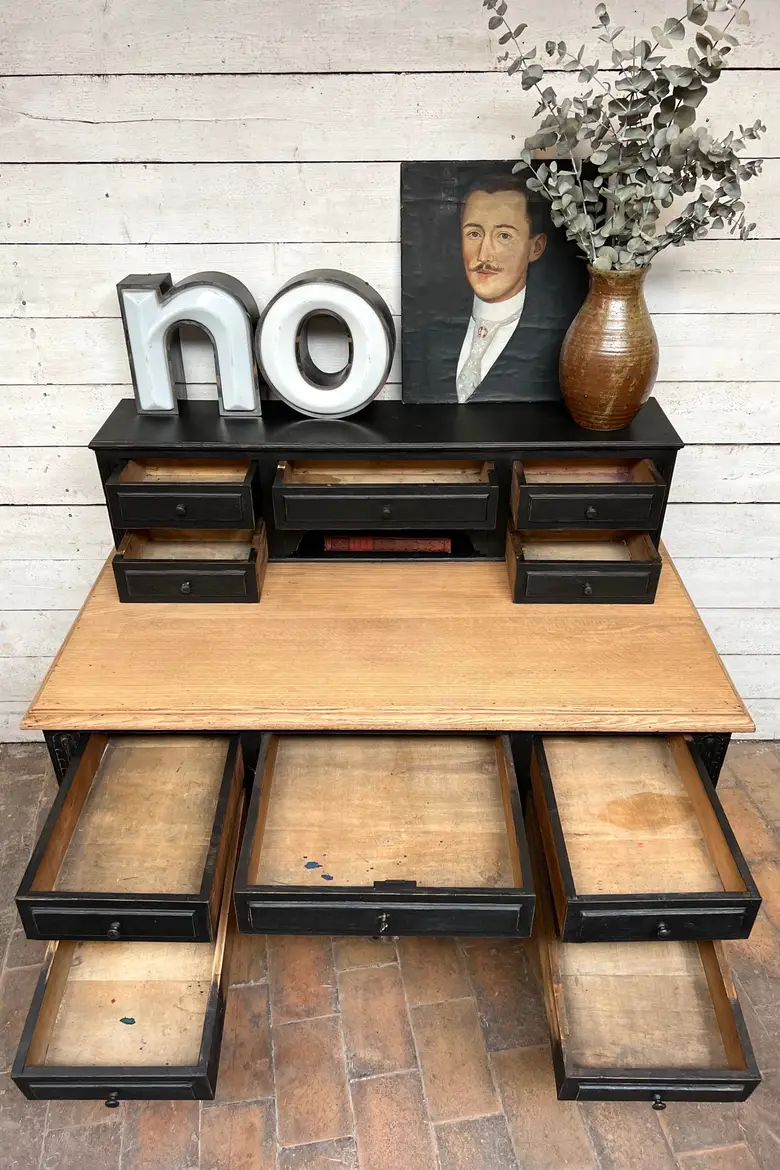 Bureau style Napoléon 3 en chêne Début XXème