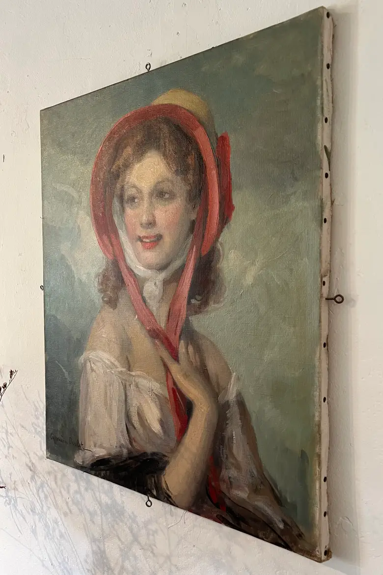 Ancien portrait de femme 1900 de Cyprien Boulet