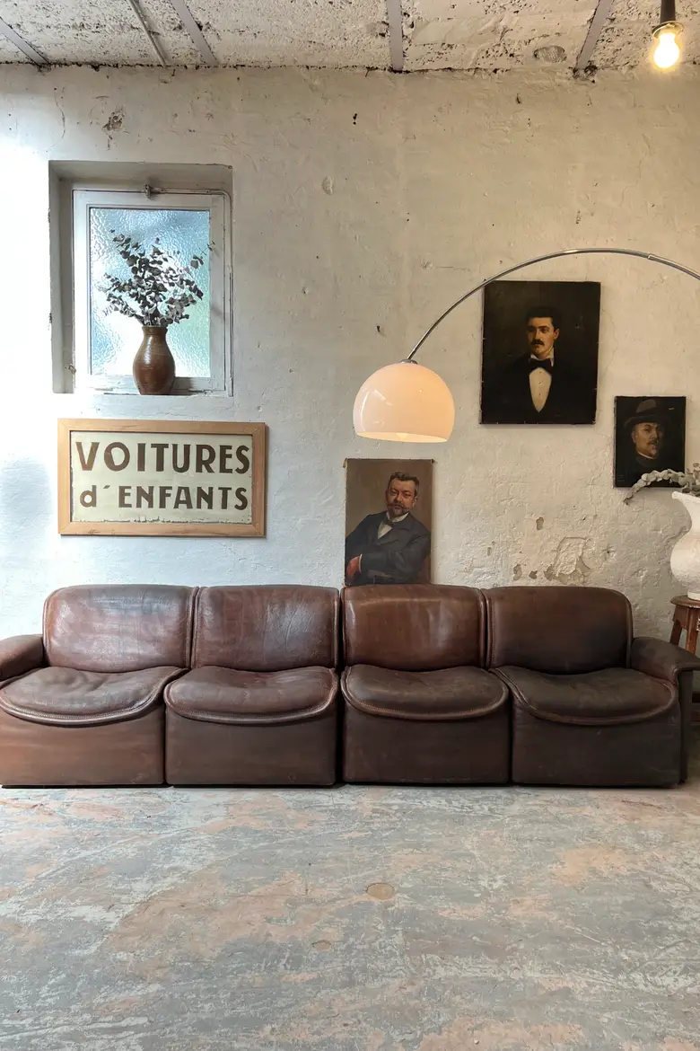 Canapé vintage DS 12 4 places par De Sede 1960