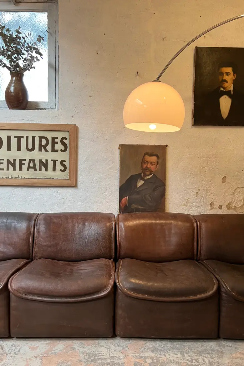 Canapé vintage DS 12 4 places par De Sede 1960