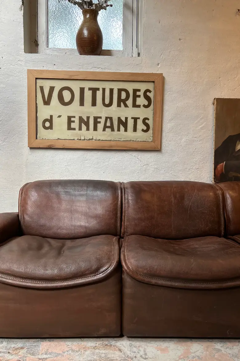 Canapé vintage DS 12 4 places par De Sede 1960