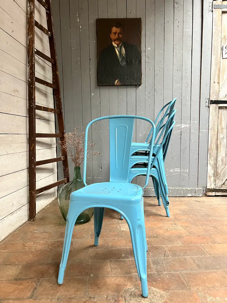 Chaises Tolix couleur d’origine Années 50