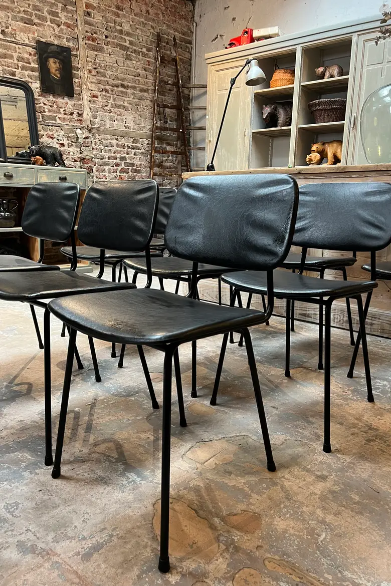 Chaises vintage en Skaï Années 70