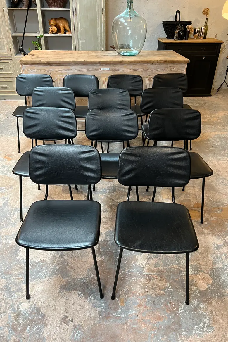 Chaises vintage en Skaï Années 70