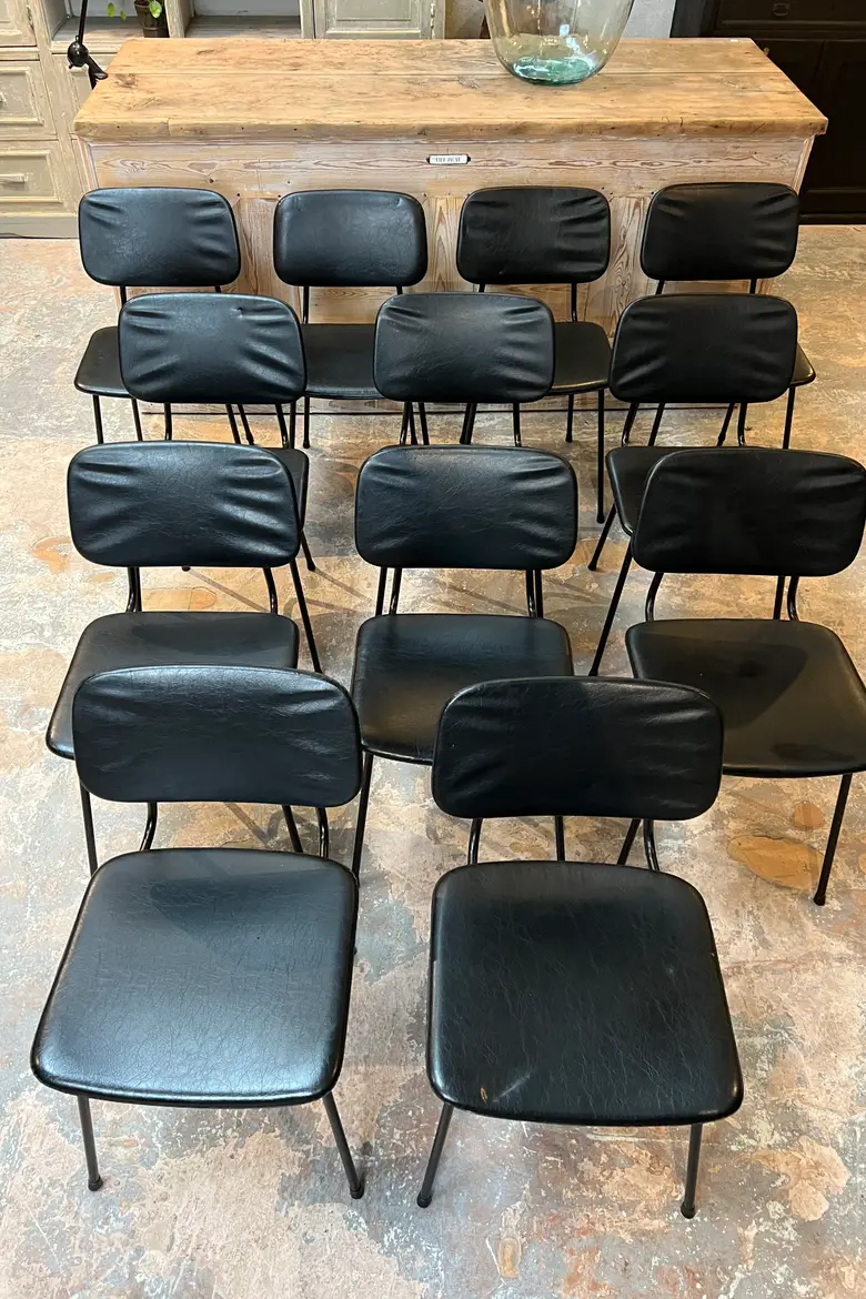 Chaises vintage en Skaï Années 70