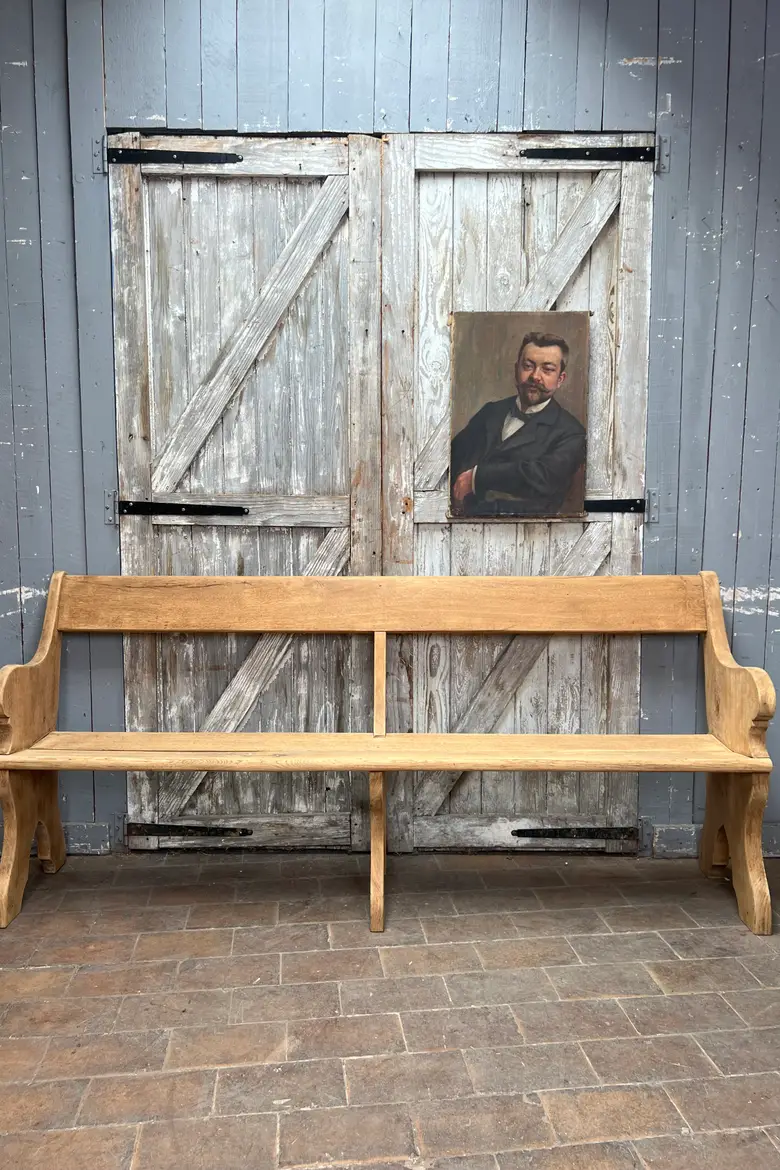 Chic banc d’église en chêne