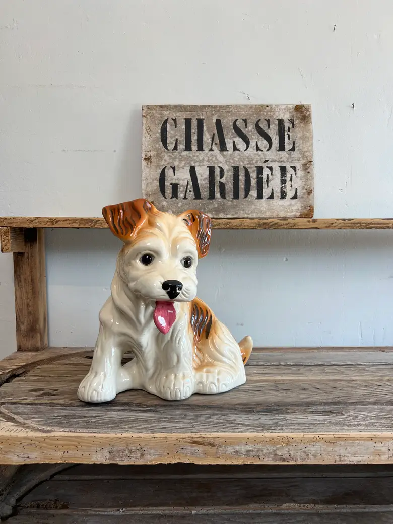 Chien en faïence, années 70