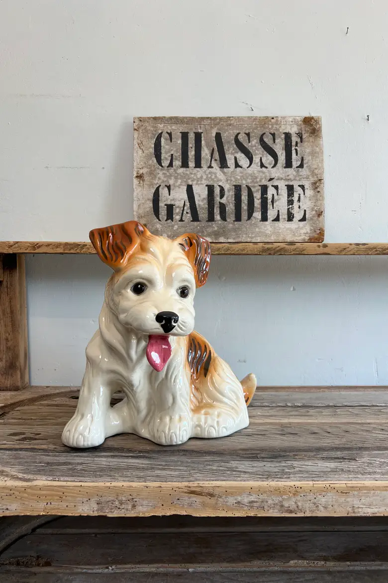 Chien en faïence, années 70