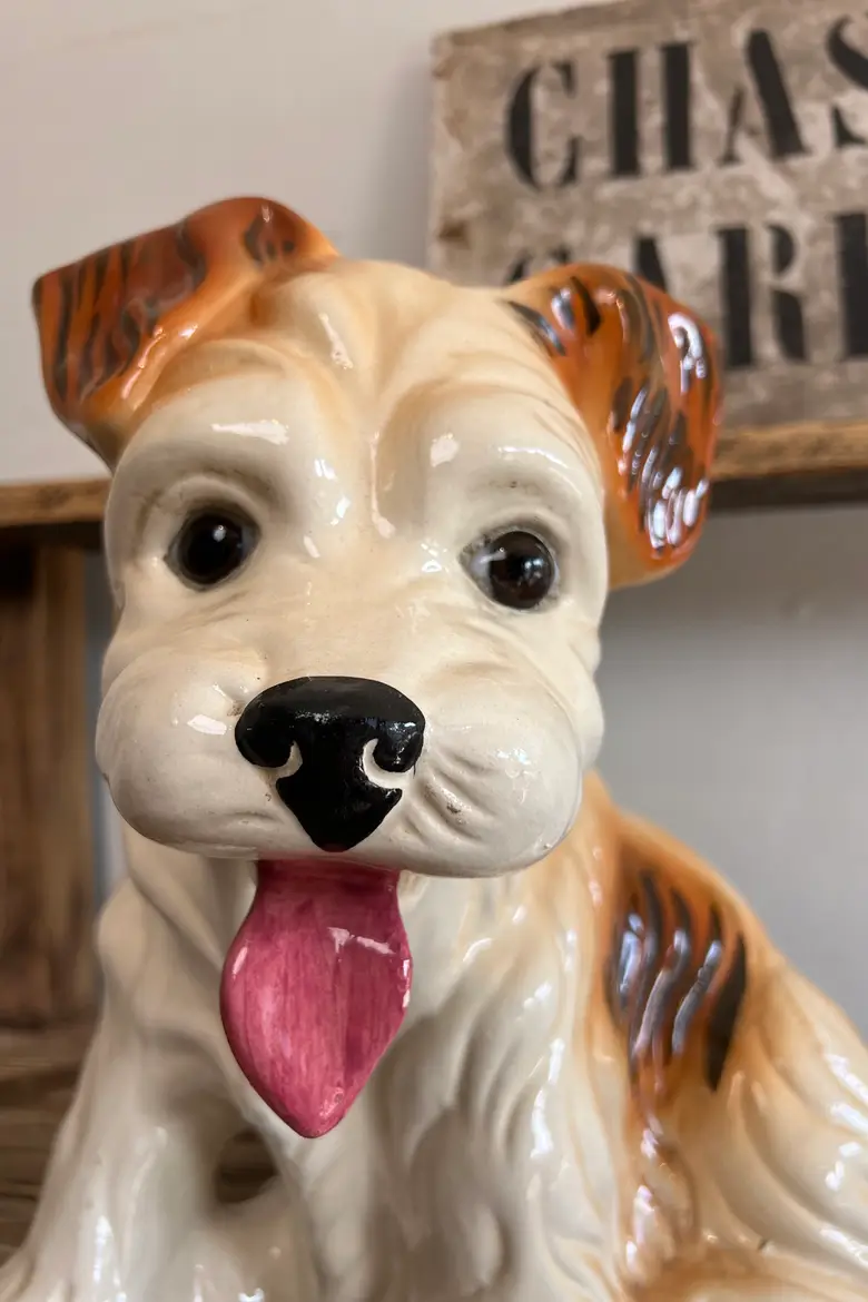 Chien en faïence, années 70