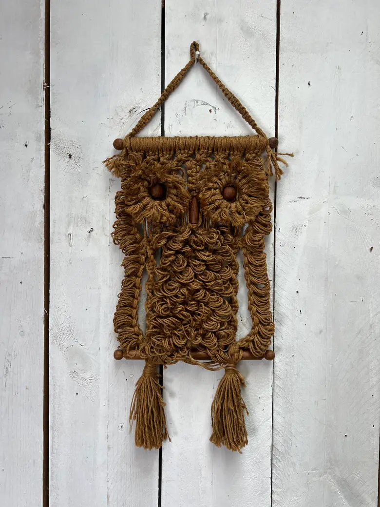 Chouette vintage en macramé