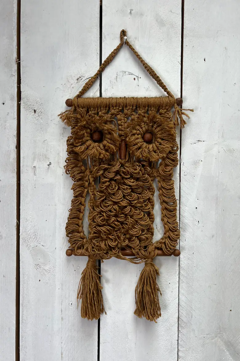 Chouette vintage en macramé