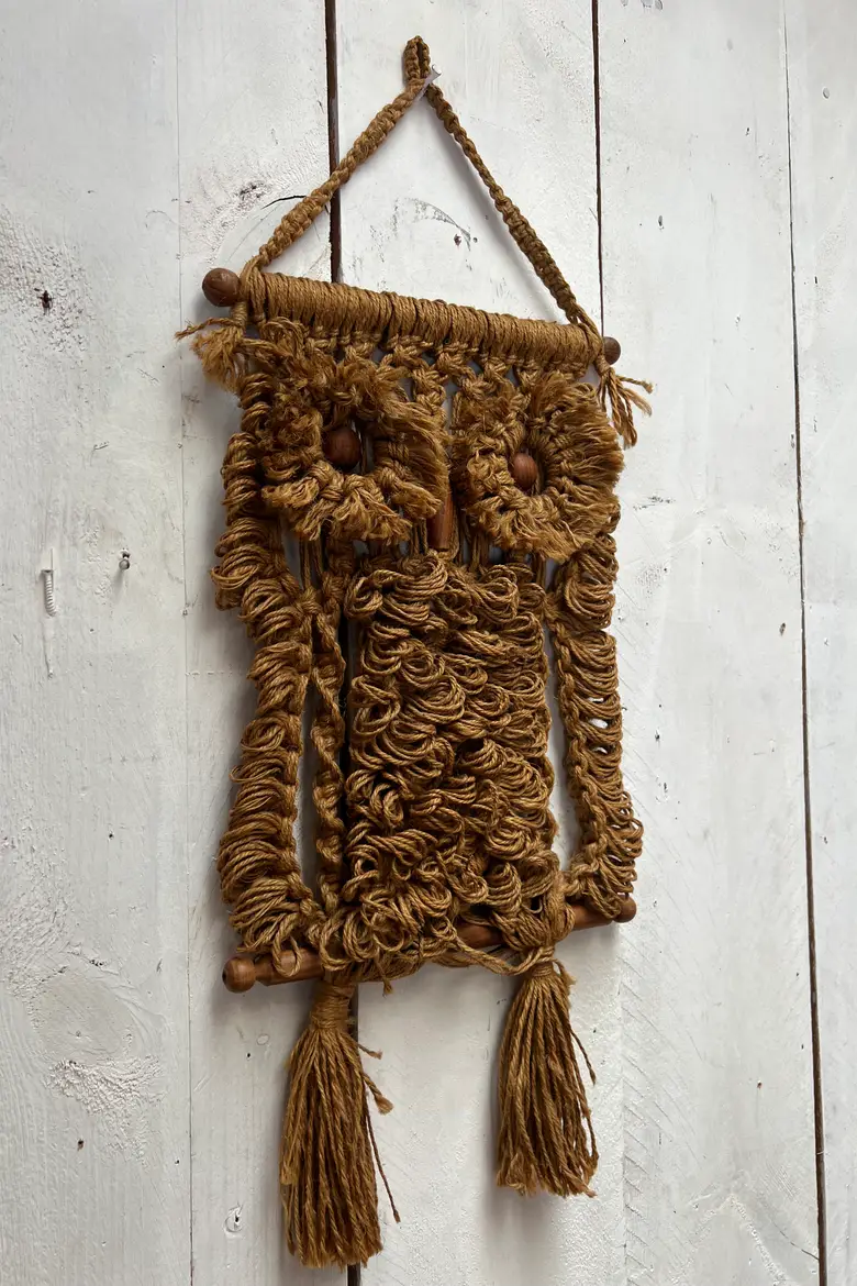 Chouette vintage en macramé