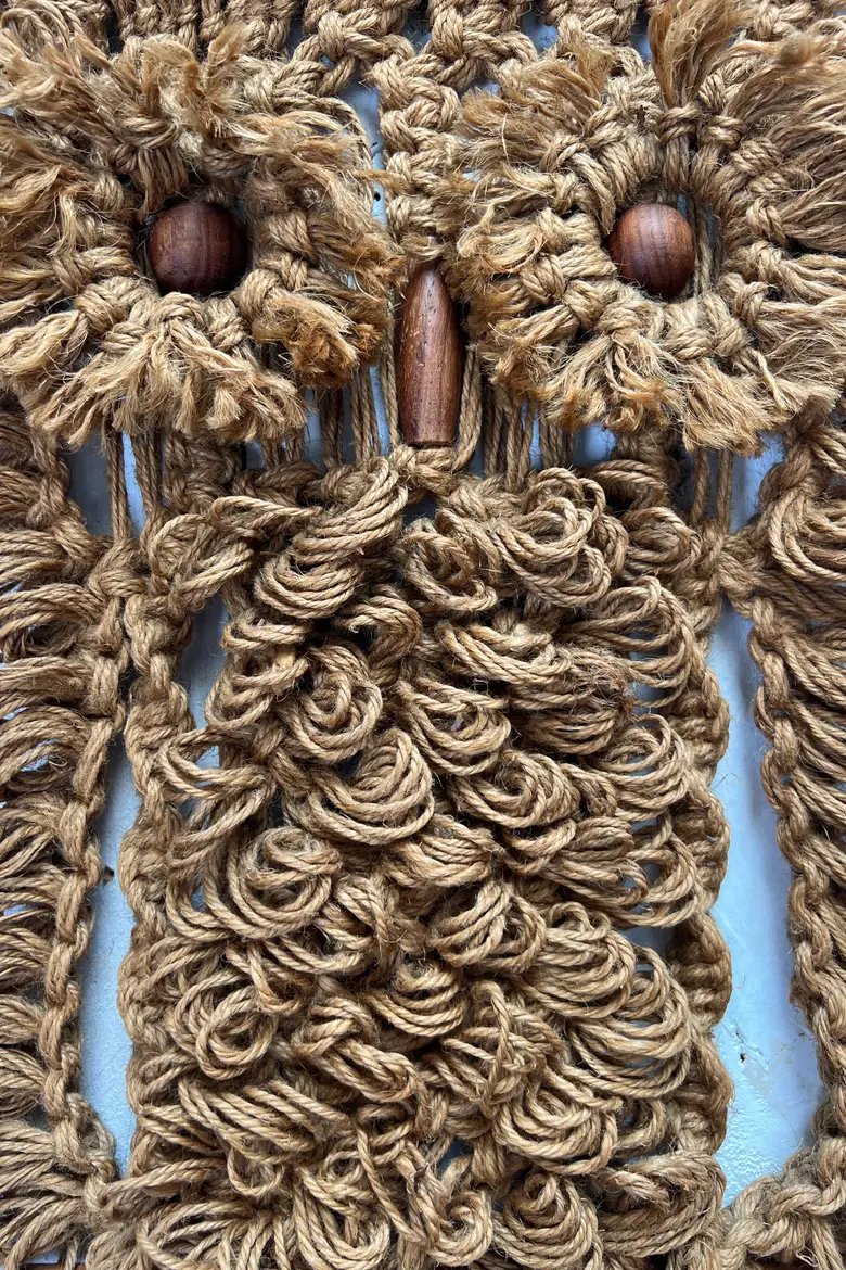 Chouette vintage en macramé