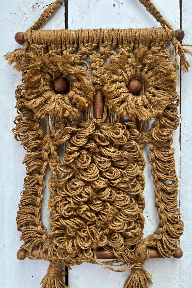 Chouette vintage en macramé