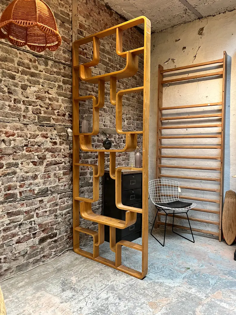 Claustra vintage en bois 1950