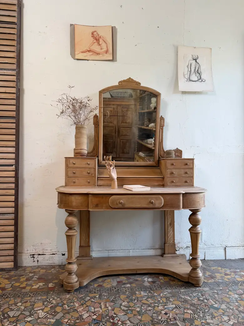 Coiffeuse anglaise en sapin – XIXe siècle
