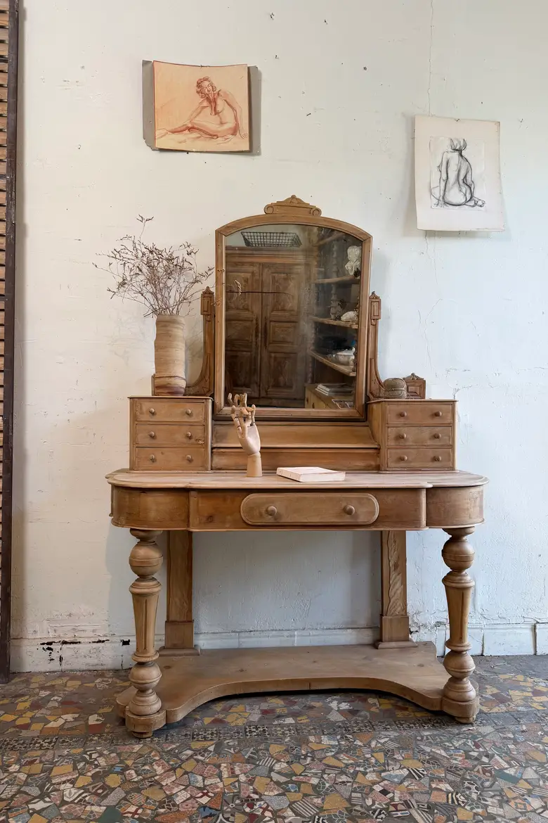 Coiffeuse anglaise en sapin – XIXe siècle