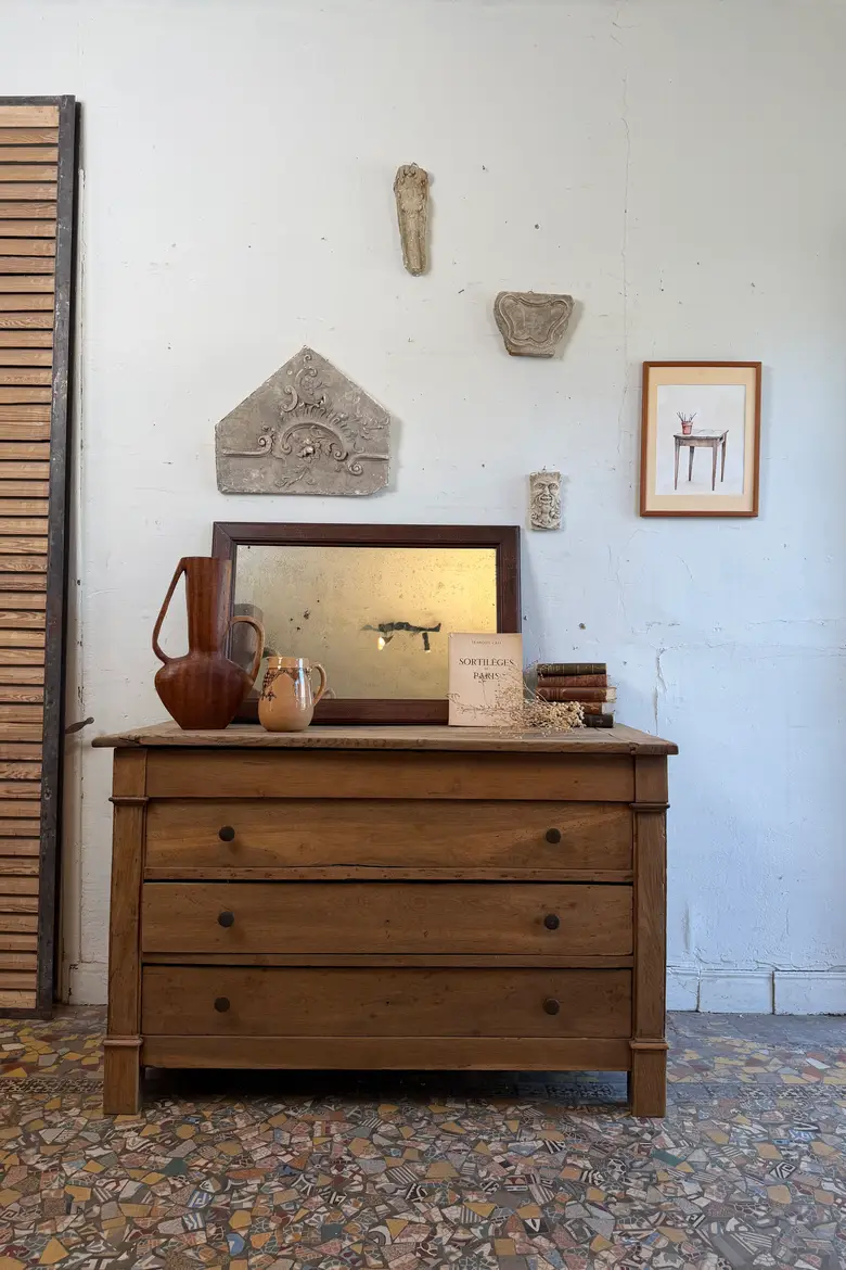 Commode coffre en chêne du XIXe siècle