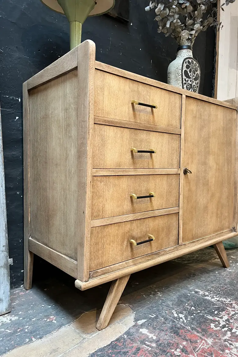 Commode vintage en chêne Années 50